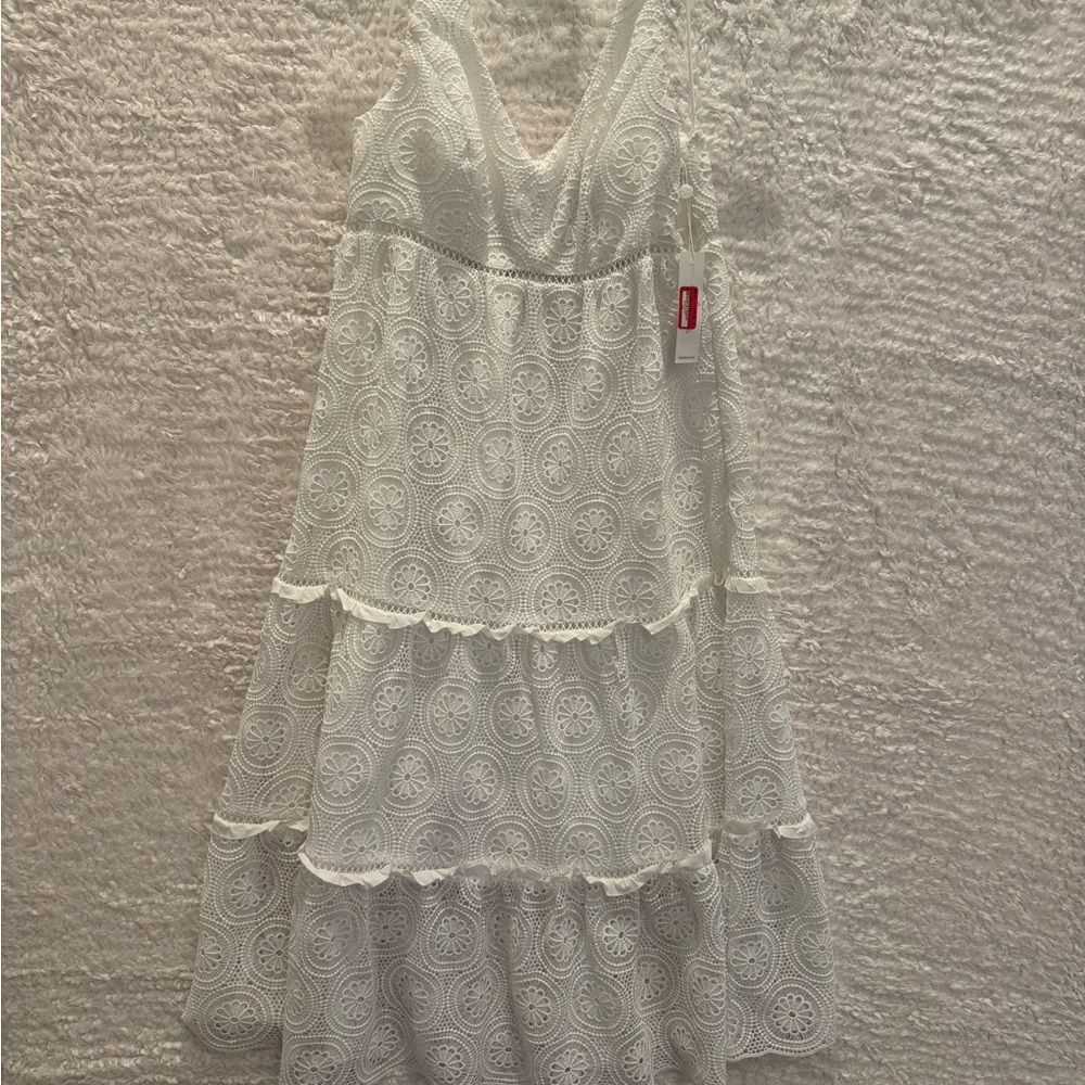 Trina Turk white Lace Dress wedding bridal rehearsal beach 8